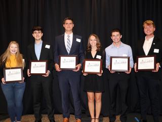 A group photo of all six Outstanding Scholar Award Winners