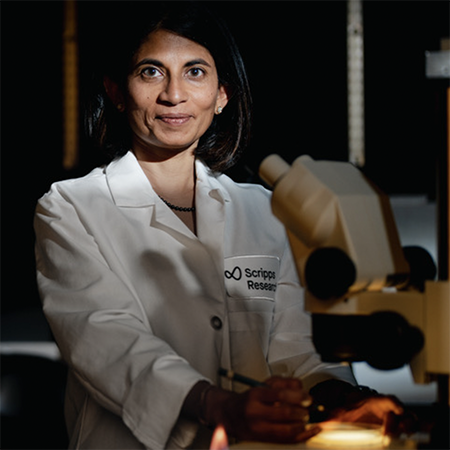 Supriya Srinivasan in the lab